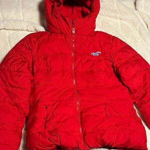 Hollister Red Puffer Jacket